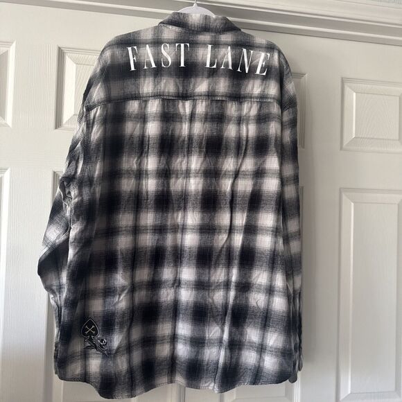 Nova Men Flannel Shirt XXXL Plaid Skater Embroidered Skull Savage Pockets Street - Picture 9 of 16